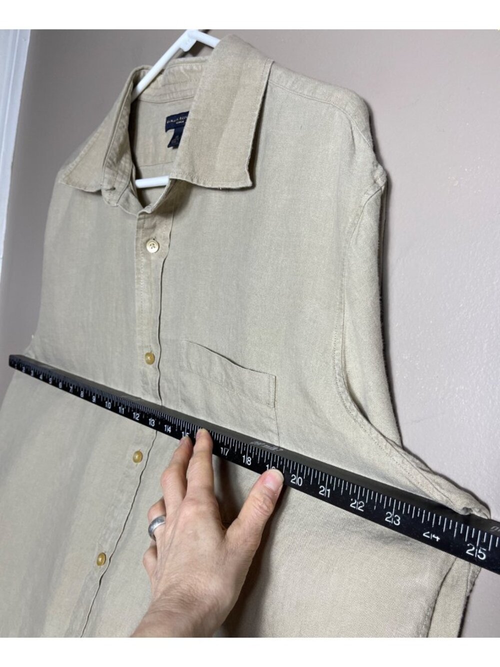 Vtg 06 Banana Republic Men 100% Linen Shirt Button Long Sleeve Casual Coastal XL - Picture 4 of 12